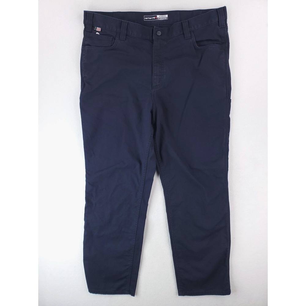 Carhartt FR Pants Mens 40x32 Navy Blue Cargo Relaxed Fit Flame Resistant CAT2
